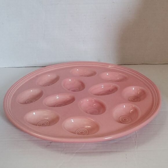 Fiestaware Fiesta CERAMIC Deviled Egg Plater Plate Tray DISH Peony Pink - Picture 2 of 16